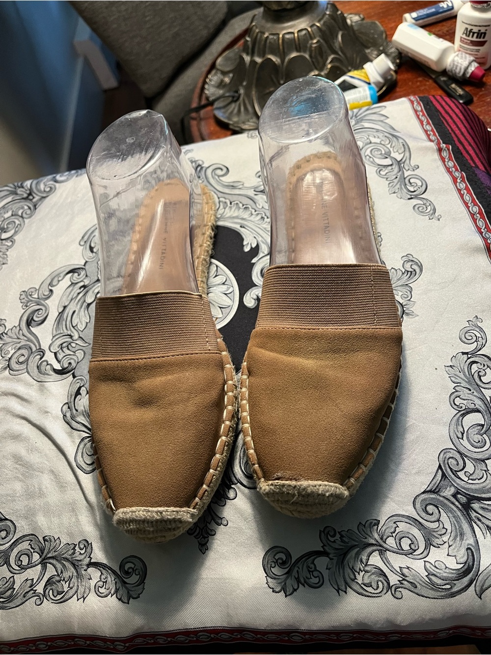 Adrienne Vittadini Tan Espadrille Slip-On Flats